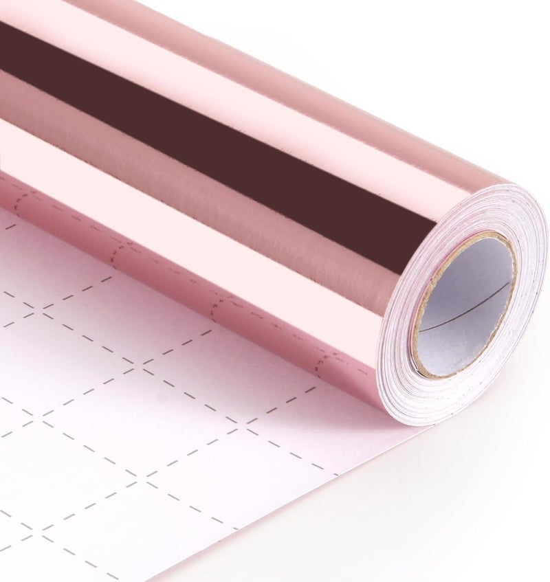 Donyang Pink Valentines Wrapping Paper, 17inch x 33ft Solid Color Metallic Lustre Paper, Pink Gift Wrapping Paper Roll with Grid Cutting Lines for Wedding, Mother's Day, Christmas, Baby Shower, Birthday - Image 1